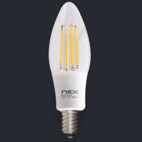 NEX Filamo LED Candle Light 4W AC220-240V 2700K 360D E14 Dim