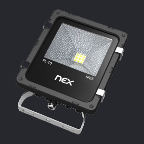 NEX Everest LED Flood light 10W AC 85-265V CRI83 4000K 110D IP65