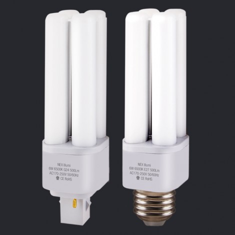 NEX Illumi LED Plug light 6W AC170-250V CRI70 6500K 360D E27