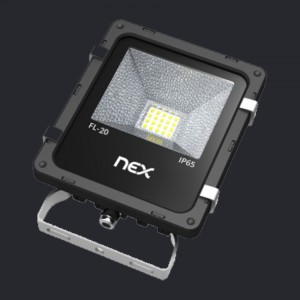 NEX Everest LED Flood light 20W AC 85-265V CRI83 3000K 110D IP65